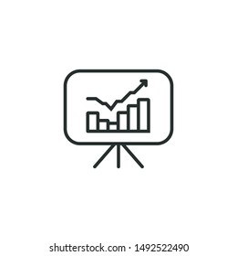 growth rate - minimal line web icon. simple vector illustration. concept for infographic, website or app.