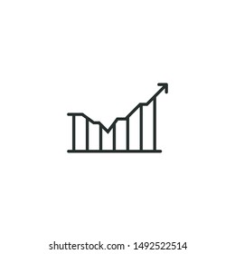 growth rate - minimal line web icon. simple vector illustration. concept for infographic, website or app.