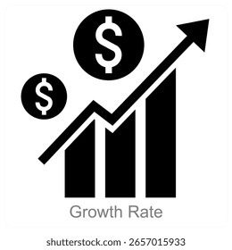 Growth Rate vector icon concept design
