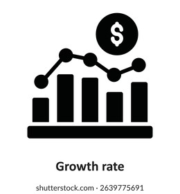 Growth rate Vector Icon which can easily modify or edit