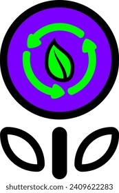 growth rate vector recycle icon