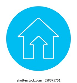 Growth of real estate market line icon.