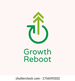 Growth Reboot Logo Design For Upgrade And Improvement