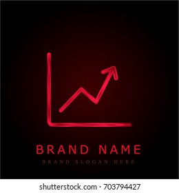 Growth red chromium metallic logo