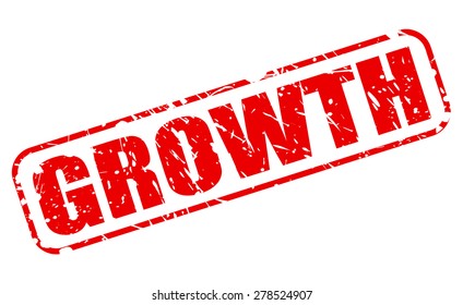 Growth red stamp text on white
