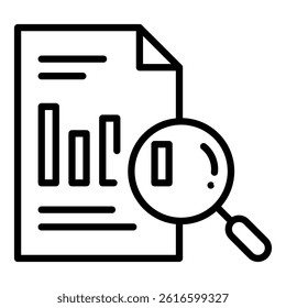 Growth report chart icon with editable stroke