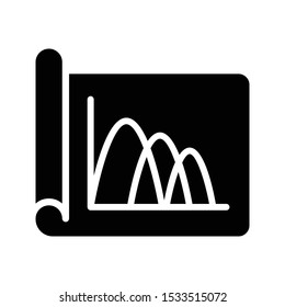 growth report glyph flat vector icon