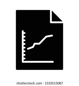 growth report glyph flat vector icon