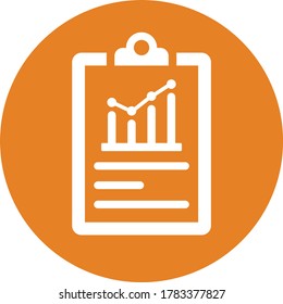 Icono de informe de crecimiento / vector naranja