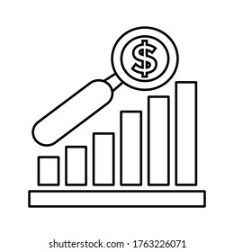 growth Research, analytic, graph, chart, diagram symbol icon, Financial Icon, Outline Icon Vector