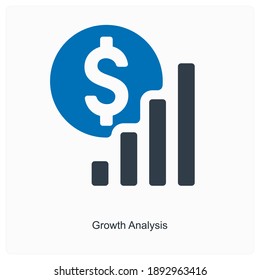 Growth Revenue Growth Analysis Growth Bars And Charts Icon Concept