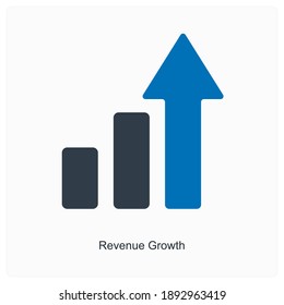 Growth revenue growth analysis growth bars and charts icon concept