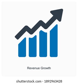 Growth revenue growth analysis growth bars and charts icon concept