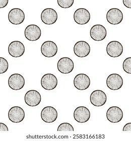 Growth Rings on tree vector concept linear seamless pattern - Saw cut background