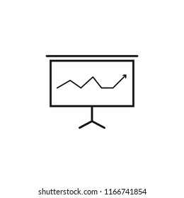 Growth schedule on the table of icon on the white background