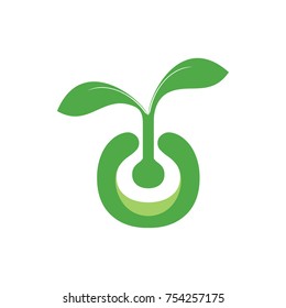 Growth seed logo design vector