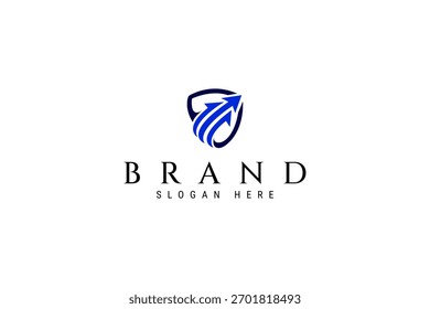 Crece con el Vector de diseño de logotipos Shield para empresas, finanzas e inversiones.