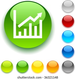  growth shiny button. Vector illustration.