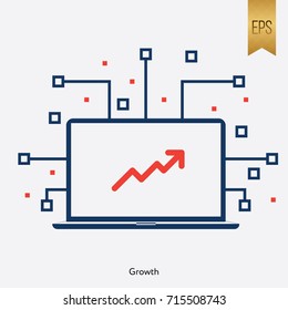 Growth Sign and Computer Symbol Vector Icon Graphic