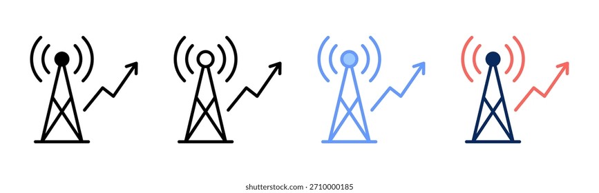 Growth Signal icon set multiple style collection