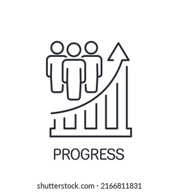 The growth of social opportunities. Vector linear icon isolated on white background.