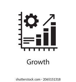 Growth Solid Icon Design illustration. Web Analytics Symbol on White background EPS 10 File