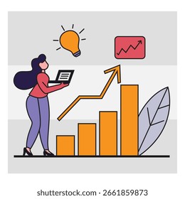 Growth and startup, Set of people,  vector illustrations,  Business Project Vector, Isolated Vector, Cartoon flat Design, Development, Startup, Growth, success, Business Growth, 