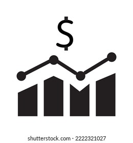 Growth statistics business icon vector collection