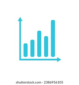 Growth statistics chart bar. Report graph Symbol. Economic diagram. From blue icon set.