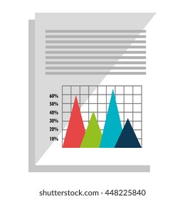 Growth statistics with graphics isolated icon, vector illustration design.