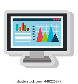 Growth statistics with graphics isolated icon, vector illustration design.
