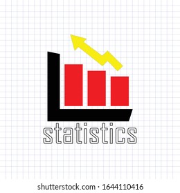 Growth statistics icons are increasing. Simple logo vector illustration for graphic and web design.with a striped background