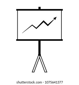 growth statistics on board on black and white