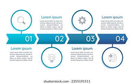 Entwurf des Strategieplans für Wachstumsstrategien. Bearbeitbare Infografik mit Symbolen. Anleitung für Grafiken mit 4 Schritten. Visuelle Datendarstellung. Myriad Variable Concept, Arial Reguläre Schriftarten verwendet