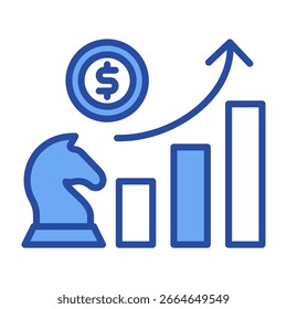 Icono de la Estrategia de Crecimiento Ilustración vectorial Azul