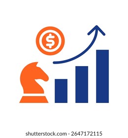 Ilustración vectorial de relleno de iconos de estrategia de crecimiento