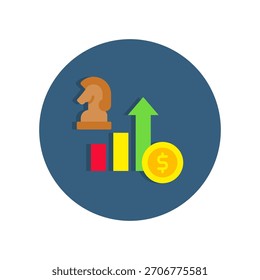 Icono de estrategia de crecimiento Ilustración vectorial plana