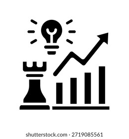 Growth Strategy Icon Glyph Vector Illustration