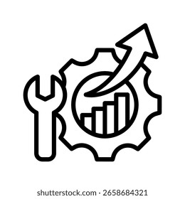 Ilustración vectorial de la línea de íconos de la Estrategia de Crecimiento