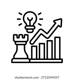 Growth Strategy Icon Line Vector Illustration