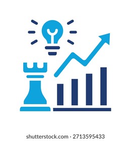 Growth Strategy Icon Mixed Vector Illustration