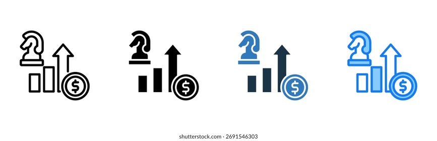 Icono de estrategia de crecimiento Ilustración vectorial de estilo múltiple