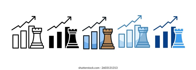 Growth Strategy Icon Set Multiple Style Collection