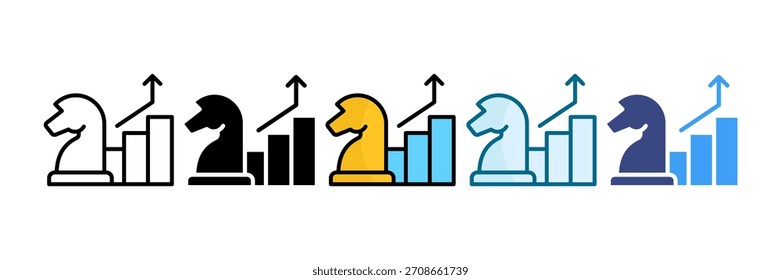 Conjunto de iconos de estrategia de crecimiento Colección de estilo múltiple