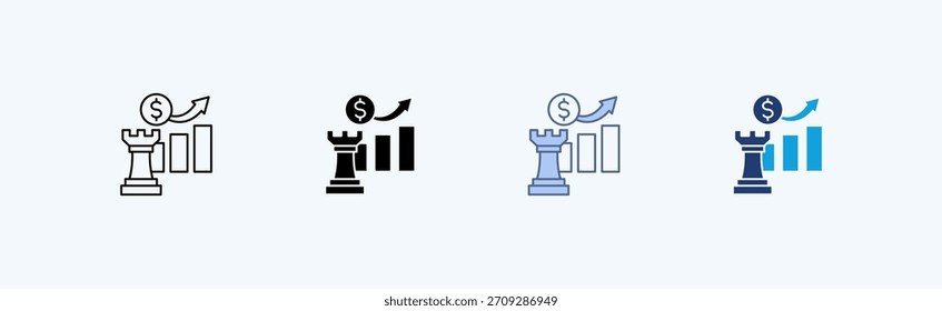 Growth Strategy Multiple Icon Illustration Vector