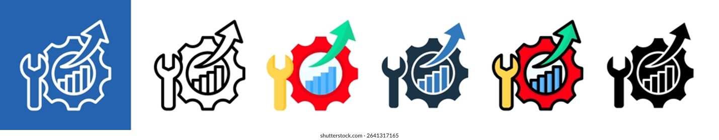 Growth Strategy multiple icon style vector illustration
