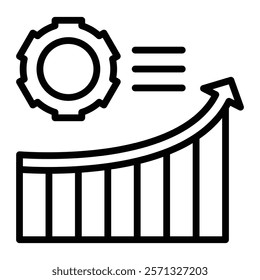 Growth Strategy Vector Line Icon Design