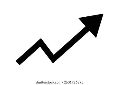 Growth success arrow icon. Arrow icon vector silhouette. Growth business arrow icon vector silhouette. up growth arrow icon vector illustration. 