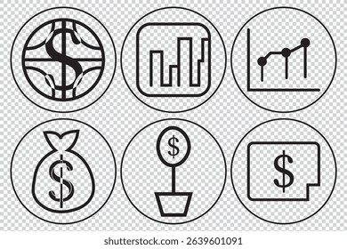 Growth, Success and Development Editable Stroke thin line icons. Icon includes Success, Growth, Progress, Checklist, Development, Focus. Stand top.Growth symbols collection. Vector illustration EPS 10