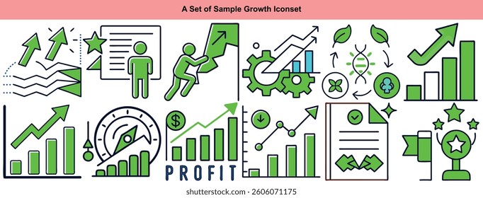 Growth and Success Icon Set